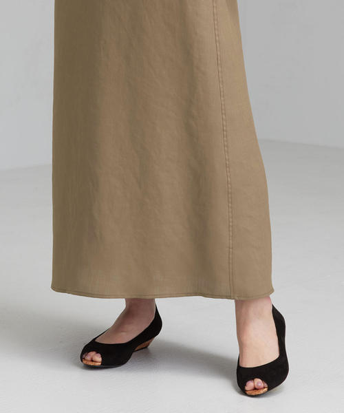 green label relaxing（グリーンレーベルリラクシング）の「[ダルスラブ] FM トラペーズ スカート（スカート・レディース・ブラック/ベージュ/オリーブ/ダークグリーン・36/38）」の10枚目の写真