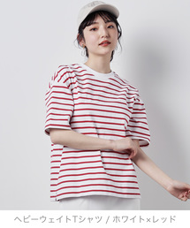 ZOZO | ヘビーウェイトコットンクロップドTシャツ（パターンオーダー）／ホワイト×レッド[WOMEN](Tシャツ/カットソー)
