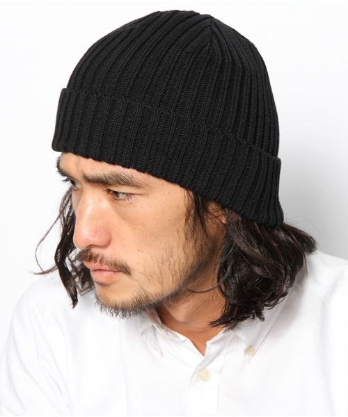 UNITED ARROWS(ユナイテッドアローズ)の「KIJIMA/T RIB KNIT CAP(ニットキャップ/ビーニー・メンズ・ブラック/ダークグレー/ベージュ/ネイビー・フリー)」の7枚目の写真