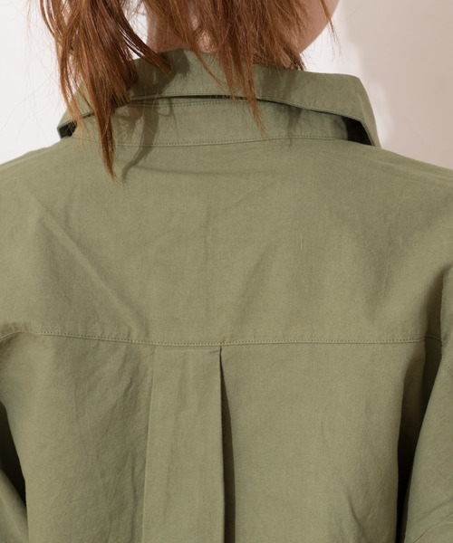 GGD SELECT(ジージーディー セレクト)の「Roger&Raw/シャツロンパース(つなぎ/オールインワン・レディース・ブラック/ベージュ/カーキ/スモークピンク・M)」の14枚目の写真
