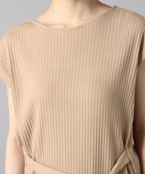 LOWRYS FARM（ローリーズファーム）の「ベルトツキリブワンピース　844142（ワンピース・レディース・チャコールグレー/ベージュ/ブルー・FREE）」の5枚目の写真