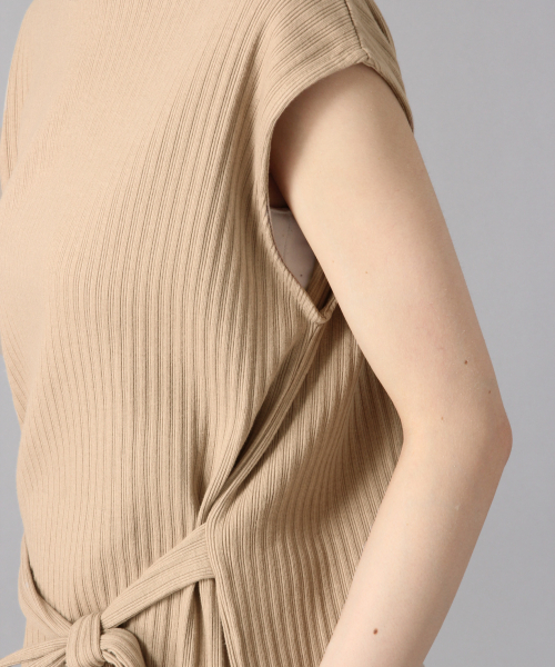 LOWRYS FARM（ローリーズファーム）の「ベルトツキリブワンピース　844142（ワンピース・レディース・チャコールグレー/ベージュ/ブルー・FREE）」の17枚目の写真