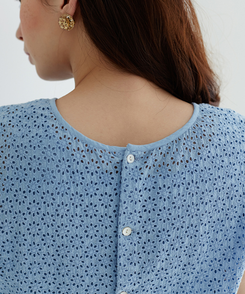 Another Edition（アナザーエディション）の「AE ｱｲﾚｯﾄﾚｰｽ OP ◆（ワンピース・レディース・ホワイト/ネイビー/ライトブルー・ﾌﾘ-）」の8枚目の写真