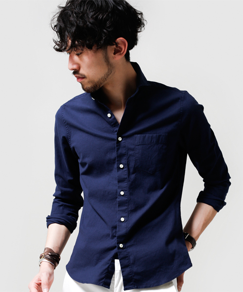 NANO universe（ナノユニバース）の「WEB店舗限定/ One night dry ストレッチOX（シャツ/ブラウス・メンズ・ホワイト/ピンク/サックスブルー/ダークネイビー・X-LARGE/MEDIUM/SMALL/LARGE）」の4枚目の写真