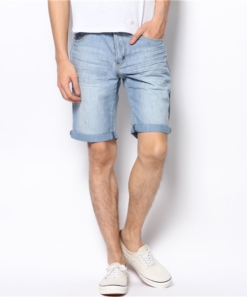 GIORDANO（ジョルダーノ）の「[GIORDANO]ロールアップデニムショーツ（デニムパンツ・メンズ・インディゴブルー/ダークインディゴブルー/ライトインディゴブルー・34inch/32inch/30inch/36inch）」の3枚目の写真