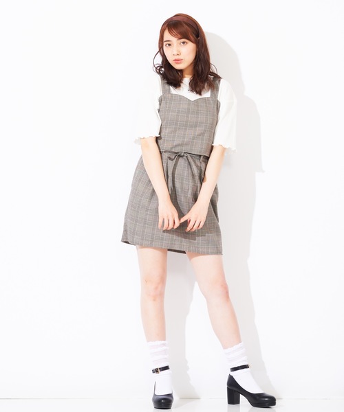 WEGO（ウィゴー）の「WEGO/【セットアップ対応商品】チェックバックリボンビスチェ（ベスト・レディース・グレー系その他2/ブラウン系その他2/ブラウン系その他3・FREE）」の15枚目の写真