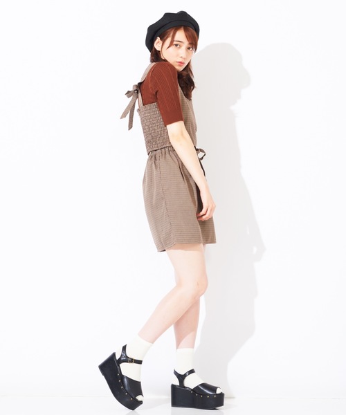 WEGO（ウィゴー）の「WEGO/【セットアップ対応商品】チェックバックリボンビスチェ（ベスト・レディース・グレー系その他2/ブラウン系その他2/ブラウン系その他3・FREE）」の10枚目の写真