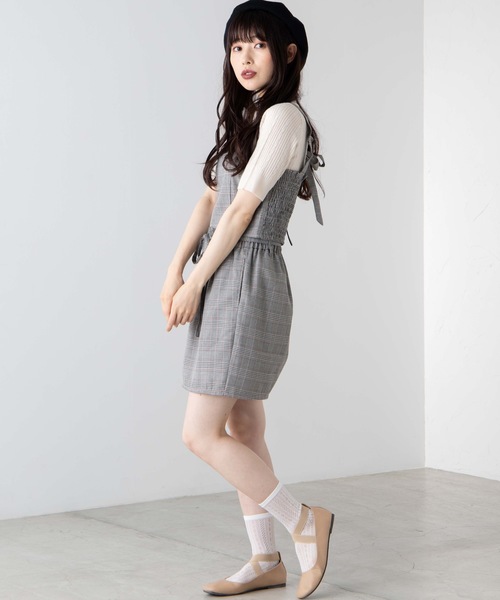 WEGO（ウィゴー）の「WEGO/【セットアップ対応商品】チェックバックリボンビスチェ（ベスト・レディース・グレー系その他2/ブラウン系その他2/ブラウン系その他3・FREE）」の21枚目の写真