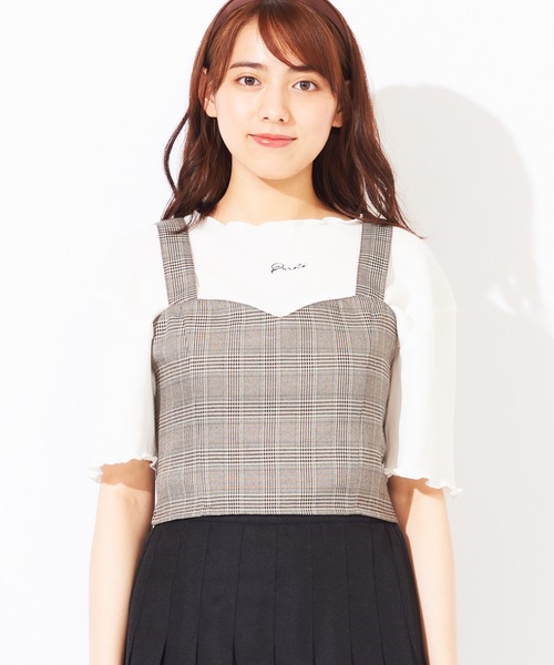 WEGO（ウィゴー）の「WEGO/【セットアップ対応商品】チェックバックリボンビスチェ（ベスト・レディース・グレー系その他2/ブラウン系その他2/ブラウン系その他3・FREE）」の19枚目の写真