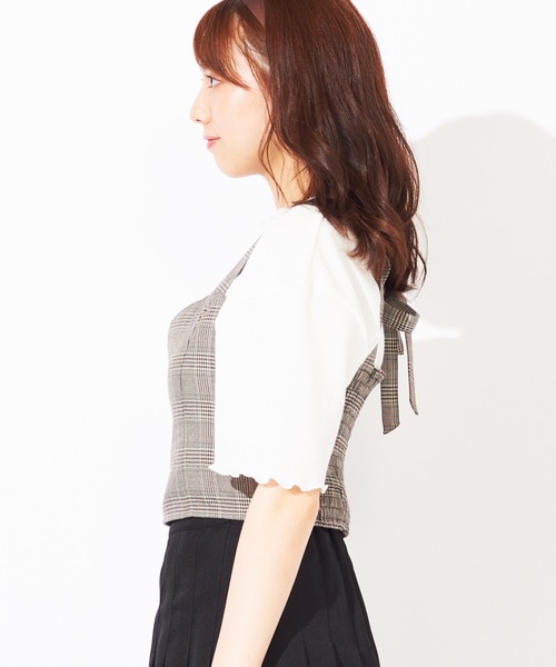 WEGO（ウィゴー）の「WEGO/【セットアップ対応商品】チェックバックリボンビスチェ（ベスト・レディース・グレー系その他2/ブラウン系その他2/ブラウン系その他3・FREE）」の17枚目の写真