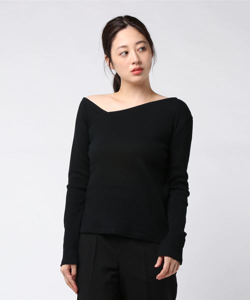 Libby&Rose(リビーアンドローズ)の「リブワンショルカットソー(Tシャツ/カットソー・レディース・ブラック/ブラウン/グレイッシュベージュ・FREE)」の6枚目の写真
