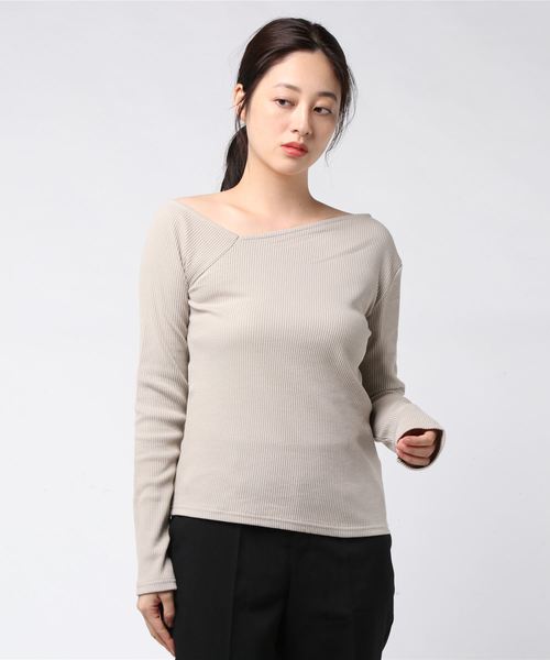 Libby&Rose(リビーアンドローズ)の「リブワンショルカットソー(Tシャツ/カットソー・レディース・ブラック/ブラウン/グレイッシュベージュ・FREE)」の8枚目の写真
