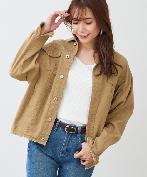 Pierrot(ピエロ)の「ツイルジャケット(その他アウター)」|キャメル