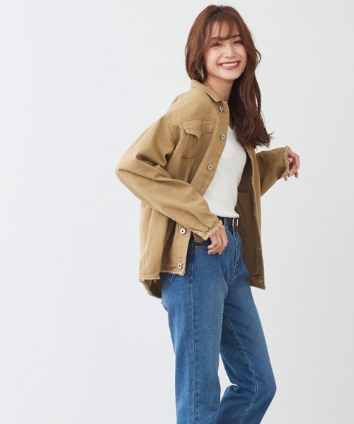 Pierrot（ピエロ）の「ツイルジャケット（その他アウター・レディース・キャメル/ライトベージュ・M）」の9枚目の写真