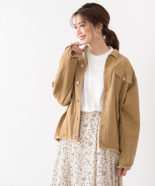 Pierrot（ピエロ）の「ツイルジャケット（その他アウター・レディース・キャメル/ライトベージュ・M）」の12枚目の写真