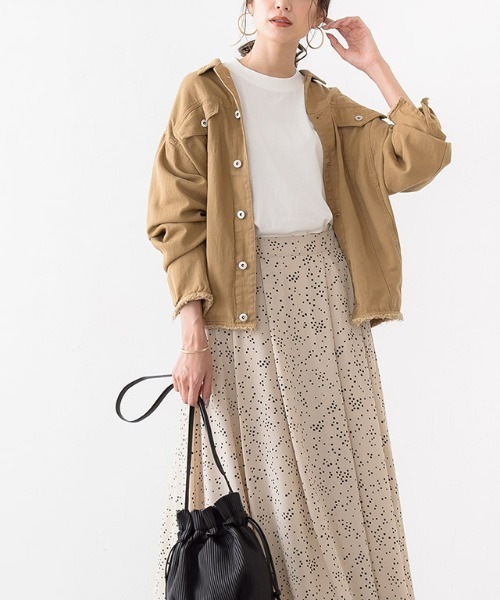 Pierrot（ピエロ）の「ツイルジャケット（その他アウター・レディース・キャメル/ライトベージュ・M）」の11枚目の写真