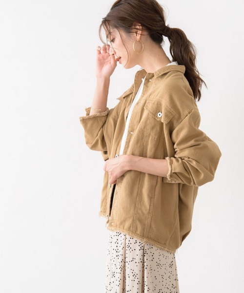Pierrot（ピエロ）の「ツイルジャケット（その他アウター・レディース・キャメル/ライトベージュ・M）」の17枚目の写真