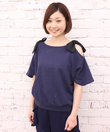 mystic | 肩リボンプルオーバー(Tシャツ/カットソー)