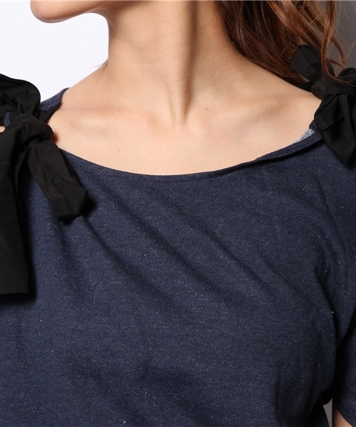 mystic（ミスティック）の「肩リボンプルオーバー（Tシャツ/カットソー・レディース・ベージュ/グレー/ネイビー・ﾌﾘ-）」の7枚目の写真