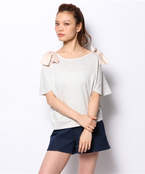 mystic（ミスティック）の「肩リボンプルオーバー（Tシャツ/カットソー・レディース・ベージュ/グレー/ネイビー・ﾌﾘ-）」の10枚目の写真