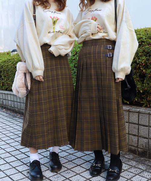 PairPair(ペアペア)の「チェックキルトスカート(スカート・レディース・ベージュ/ネイビー/ブラウン系その他・FREE)」の1枚目の写真