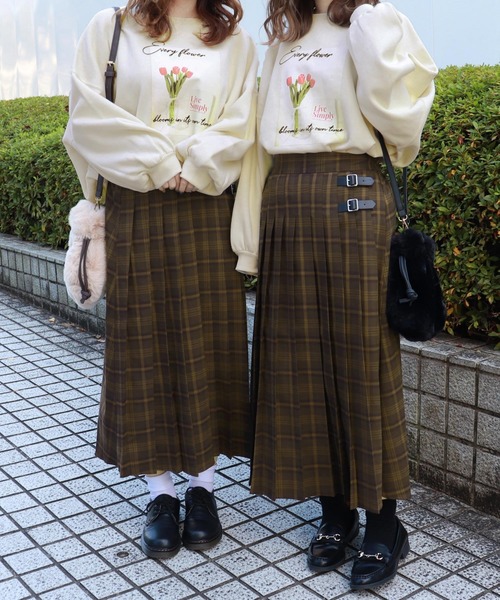 PairPair(ペアペア)の「チェックキルトスカート(スカート・レディース・ベージュ/ネイビー/ブラウン系その他・FREE)」の4枚目の写真