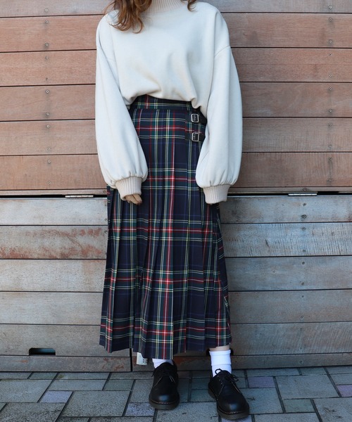 PairPair(ペアペア)の「チェックキルトスカート(スカート・レディース・ベージュ/ネイビー/ブラウン系その他・FREE)」の5枚目の写真