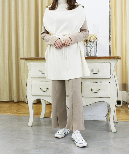 MODE ROBE（モードローブ）の「センタープレススリットパンツ（その他パンツ・レディース・ブラック/ブラウン/ベージュ・FREE）」の9枚目の写真