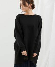 クルーネックチュニックニットプルオーバー【WEB/EC限定商品】