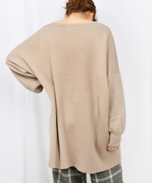 Ambre Neige（アンブルネージュ）の「クルーネックチュニックニットプルオーバー【WEB/EC限定商品】（ニット/セーター・レディース・ブラック/アイボリー/ライトベージュ・FREE）」の20枚目の写真