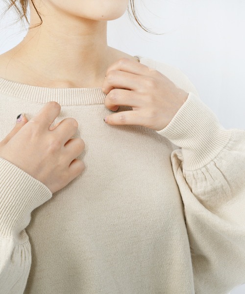 Ambre Neige（アンブルネージュ）の「クルーネックチュニックニットプルオーバー【WEB/EC限定商品】（ニット/セーター・レディース・ブラック/アイボリー/ライトベージュ・FREE）」の22枚目の写真