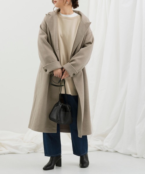 Ambre Neige（アンブルネージュ）の「クルーネックチュニックニットプルオーバー【WEB/EC限定商品】（ニット/セーター・レディース・ブラック/アイボリー/ライトベージュ・FREE）」の15枚目の写真