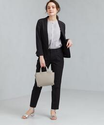 現行✨グリーンレーベルリラクシング　ノーカラー　セットアップ　洗える　40/42 セール 50%OFF】[手洗い可能/シルキーツイル] ◇D ノーラペル