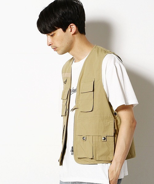Purple&Yellow（パープルアンドイエロー）の「マルチポケットベスト（ベスト・メンズ・ブラック/ベージュ/レッド・SMALL/MEDIUM/LARGE）」の10枚目の写真