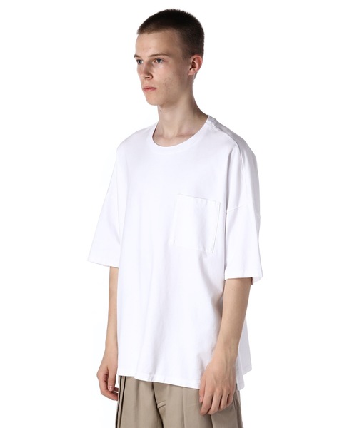 KAZUYUKI KUMAGAI ATTACHMENT（カズユキクマガイアタッチメント）の「50//2ロイヤルオーガニックコンパクト 天竺クルーネックドルマンS/S（Tシャツ/カットソー・メンズ・ライトパープル/ライトイエロー/グリーン/ホワイト/パープル・1/2/3）」の7枚目の写真