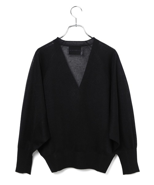 ADAM ET ROPE'（アダムエロペ）の「シルクポリエステルボタンカーディガン（カーディガン/ボレロ・レディース・ブラック/グリーン/キナリ・FREE）」の13枚目の写真