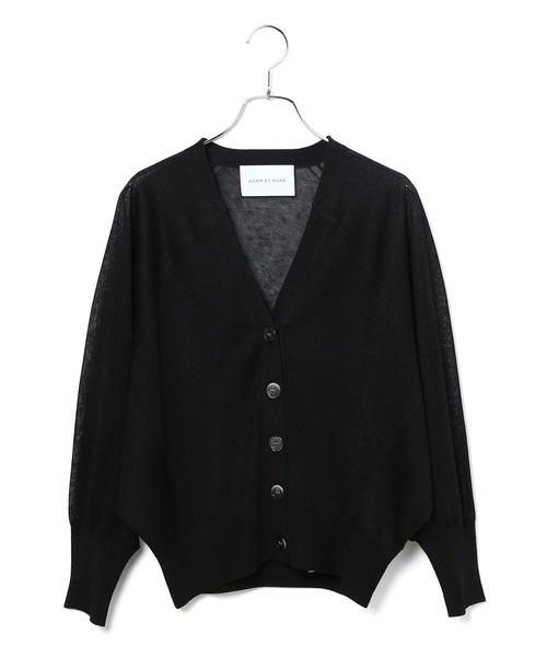 ADAM ET ROPE'（アダムエロペ）の「シルクポリエステルボタンカーディガン（カーディガン/ボレロ・レディース・ブラック/グリーン/キナリ・FREE）」の12枚目の写真