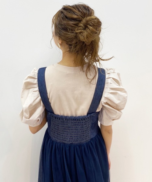 one after another NICE CLAUP（ワンアフターアナザーナイスクラップ）の「袖コンシャスボリュームプルオーバー（Tシャツ/カットソー・レディース・ベージュ/オフホワイト/ブラック・FREE）」の5枚目の写真