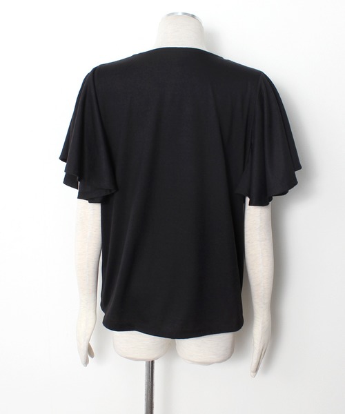 Primazel(プリマゼル)の「フリル袖オープンショルダーカットソー(Tシャツ/カットソー・レディース・ホワイト/ブラック/カーキ・LL/M/L/3L)」の7枚目の写真