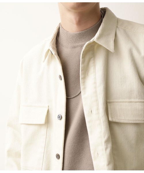 JUNRED（ジュンレッド）の「【セットアップ可能】コットンコーデュロイCPOシャツ（シャツ/ブラウス・メンズ・ホワイト/サックスブルー/ワイン・S/M/L）」の7枚目の写真