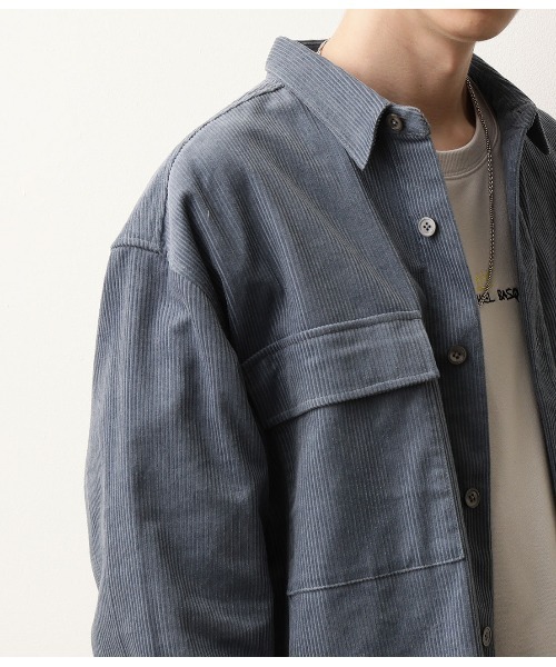 JUNRED（ジュンレッド）の「【セットアップ可能】コットンコーデュロイCPOシャツ（シャツ/ブラウス・メンズ・ホワイト/サックスブルー/ワイン・S/M/L）」の12枚目の写真