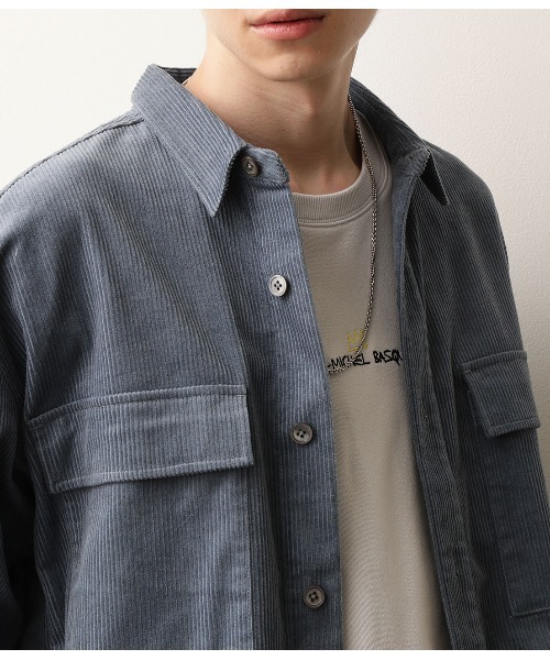 JUNRED（ジュンレッド）の「【セットアップ可能】コットンコーデュロイCPOシャツ（シャツ/ブラウス・メンズ・ホワイト/サックスブルー/ワイン・S/M/L）」の13枚目の写真