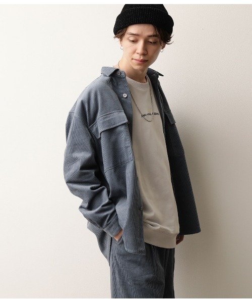 JUNRED（ジュンレッド）の「【セットアップ可能】コットンコーデュロイCPOシャツ（シャツ/ブラウス・メンズ・ホワイト/サックスブルー/ワイン・S/M/L）」の16枚目の写真