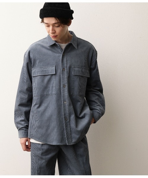 JUNRED（ジュンレッド）の「【セットアップ可能】コットンコーデュロイCPOシャツ（シャツ/ブラウス・メンズ・ホワイト/サックスブルー/ワイン・S/M/L）」の17枚目の写真