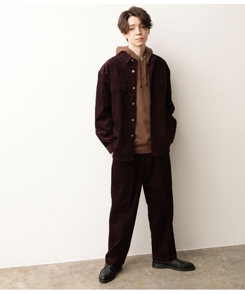 JUNRED（ジュンレッド）の「【セットアップ可能】コットンコーデュロイCPOシャツ（シャツ/ブラウス・メンズ・ホワイト/サックスブルー/ワイン・S/M/L）」の18枚目の写真