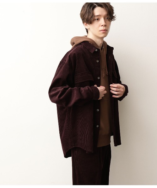 JUNRED（ジュンレッド）の「【セットアップ可能】コットンコーデュロイCPOシャツ（シャツ/ブラウス・メンズ・ホワイト/サックスブルー/ワイン・S/M/L）」の20枚目の写真