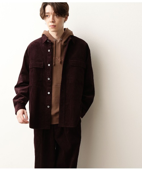 JUNRED（ジュンレッド）の「【セットアップ可能】コットンコーデュロイCPOシャツ（シャツ/ブラウス・メンズ・ホワイト/サックスブルー/ワイン・S/M/L）」の21枚目の写真