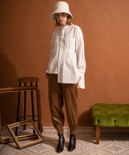 MAISON SPECIAL(メゾンスペシャル)の「アシンメトリービッグシャツ【MAISON SPECIAL/メゾンスペシャル】(シャツ/ブラウス・レディース・ブルー/ブラウン/ホワイト・FREE)」の6枚目の写真
