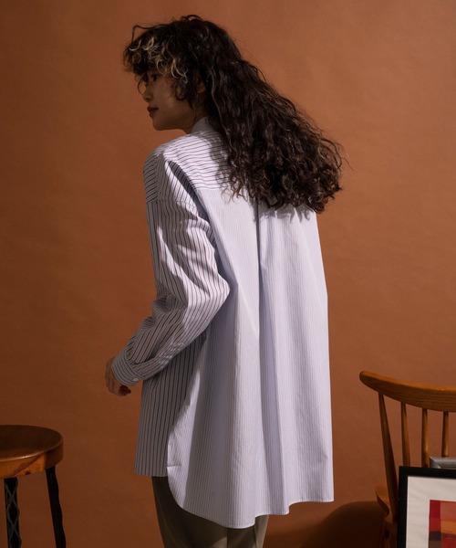 MAISON SPECIAL(メゾンスペシャル)の「アシンメトリービッグシャツ【MAISON SPECIAL/メゾンスペシャル】(シャツ/ブラウス・レディース・ブルー/ブラウン/ホワイト・FREE)」の9枚目の写真