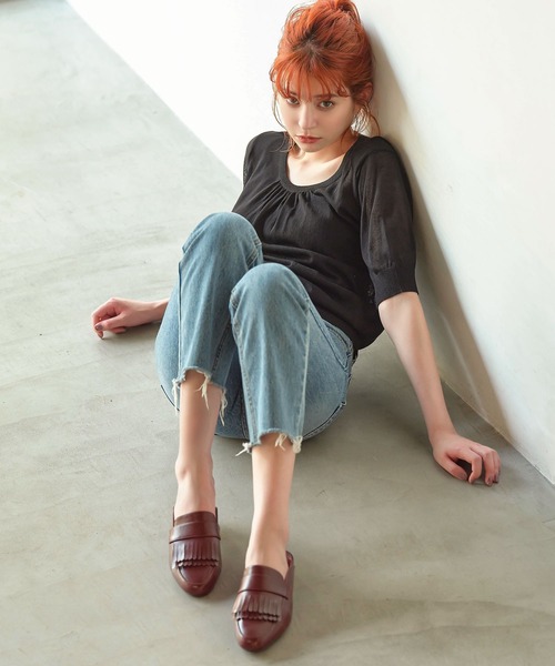 KOBE LETTUCE（コウベレタス）の「フリンジバブーシュ（その他シューズ・レディース・ブラウン/ブラック/ホワイト/バーガンディー・LL/L/S/M）」の11枚目の写真